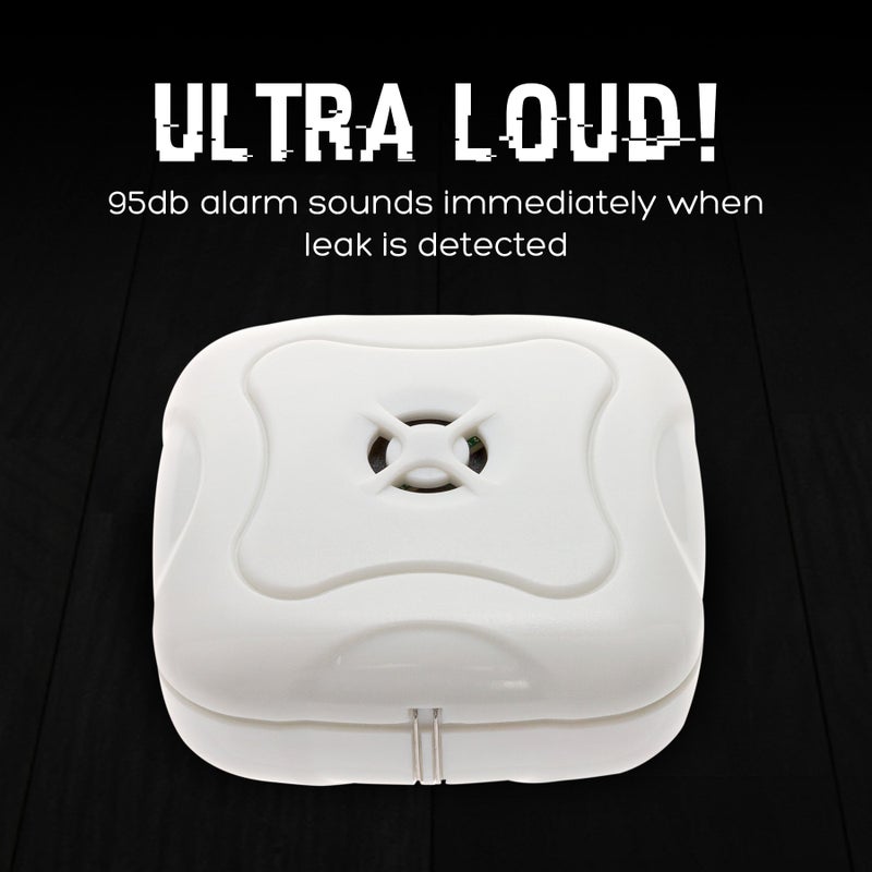 Mindful Design 2 Pack Water Leak Detector - 95 dB Flood Detection Alarm Sensor for Bathrooms, Basements, Laundry Rooms, Garages, Attics and Kitchens by Mindful Design (White, 2 Pack) - Image 3